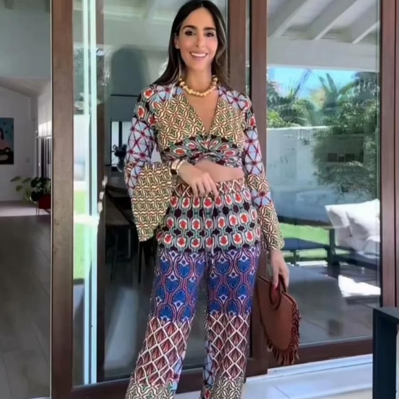 Zara 2pc Co Ord Printed Set Sole Medium NWOT - Picture 2 of 11